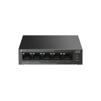 Przełącznik TP-LINK LiteWave 5-portowy Gigabitowy biurkowy z 4-portowym PoE+ (5x Gigabit, 4 PoE+, budżet PoE 65 W)