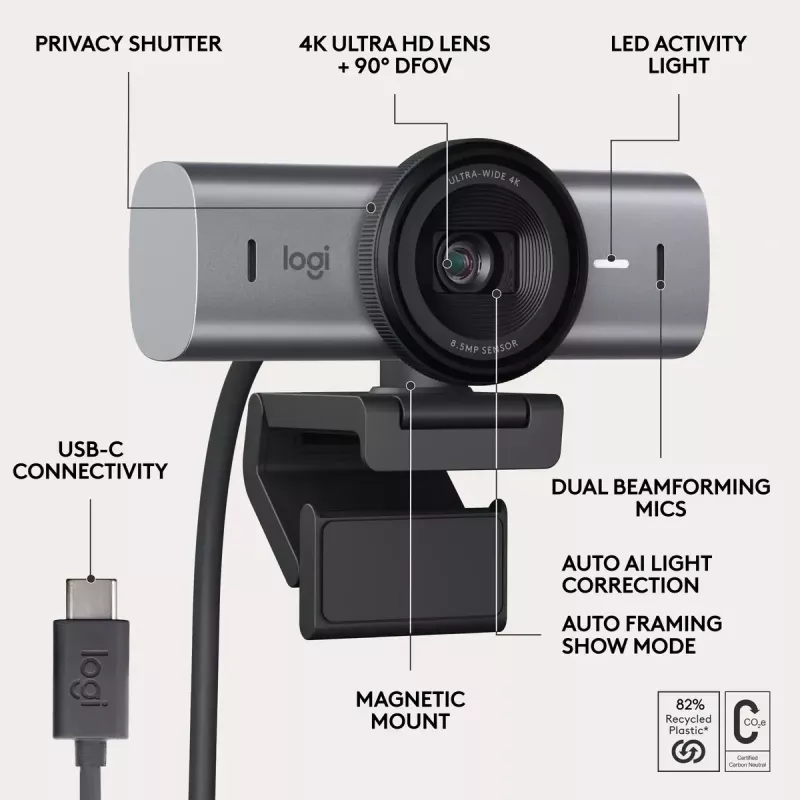 Kamera internetowa Logitech MX Brio 705 8.5 MP 4K Ultra HD USB 3.2