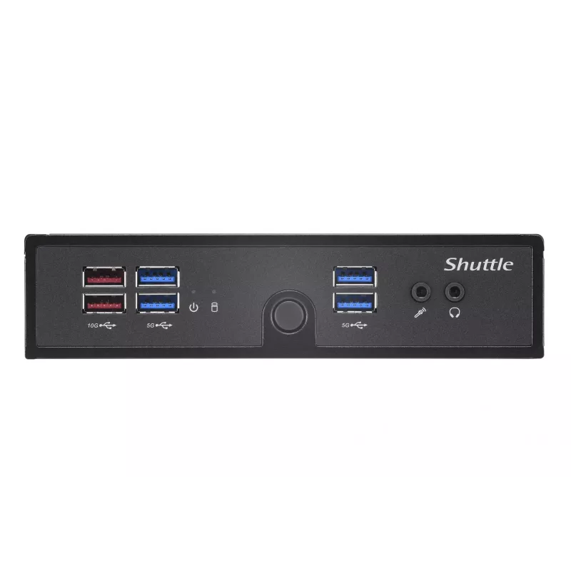 Shuttle XPC slim Barebone DS50U, Intel Celeron 7305, 2x LAN (1x 2.5Gbit ,1x 1Gbit), 1xCOM,1xHDMI,1xDP, 1x VGA, bez wentylatora, praca 24/7