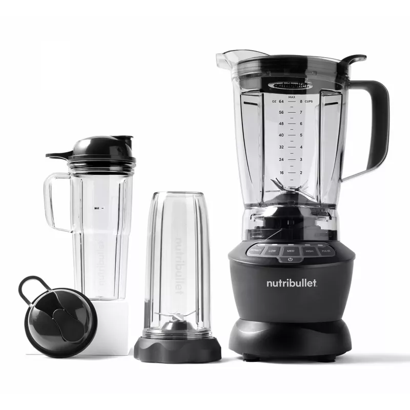 Blender stołowy NUTRIBULLET NBF500DG — dzbanek 1,9 L, 1200 W, kruszenie lodu, srebrny