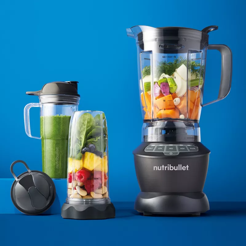Blender stołowy NUTRIBULLET NBF500DG — dzbanek 1,9 L, 1200 W, kruszenie lodu, srebrny