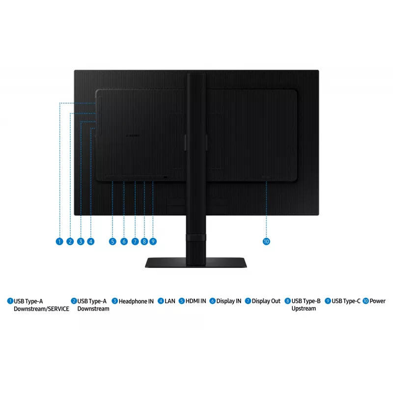 Monitor LCD Samsung S60UD 24 cali Quad HD LS24D600UAUXEN — 2560×1440, IPS, 5 ms, USB-C PD 90W, hub USB 3.2, VESA