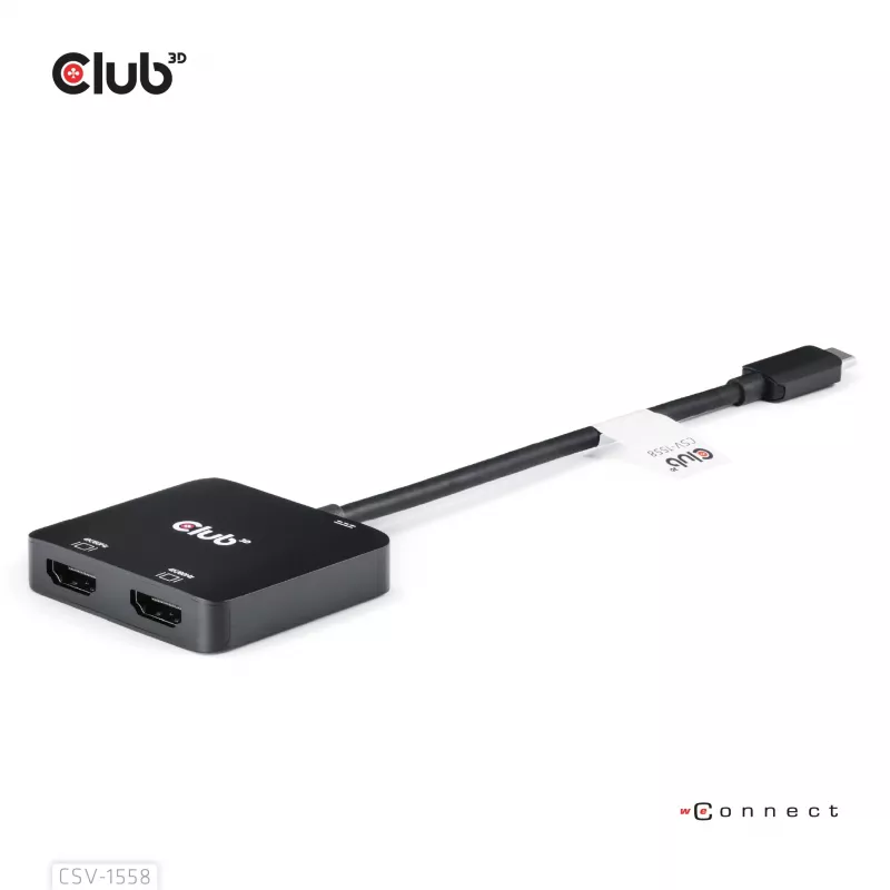 CLUB3D USB-C® Hub na dwa HDMI™ 4K60Hz M/F+PD3.0 100 W