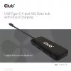 CLUB3D USB Type-C 4-portowy Hub danych 10G z ładowaniem PD3.0
