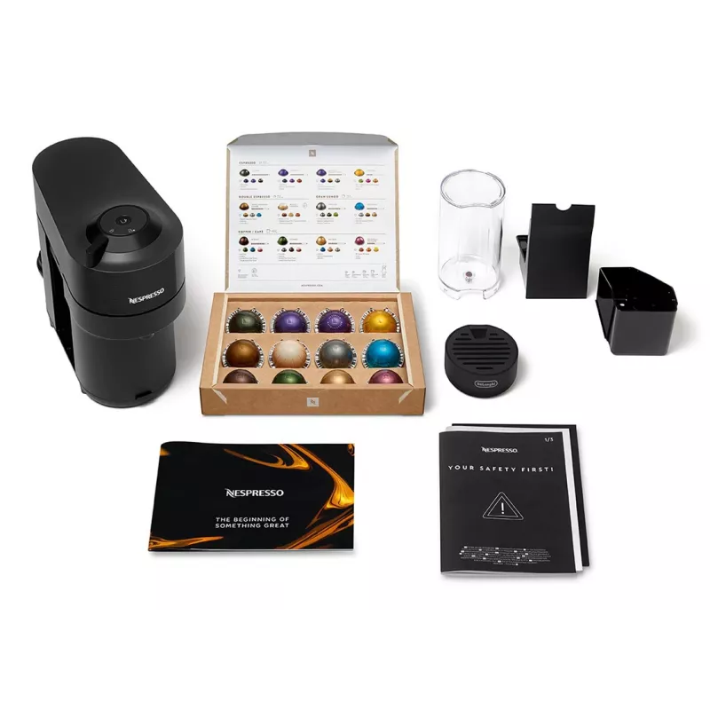 De’Longhi NESPRESSO® Vertuo Pop ENV90.B - Czarny lukrecjowy, Ekspres do kawy na kapsułki, 0,56 L, Kapsułki kawy, 1260 W, Czarny