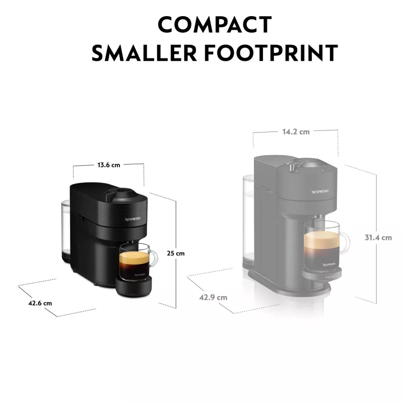 De’Longhi NESPRESSO® Vertuo Pop ENV90.B - Czarny lukrecjowy, Ekspres do kawy na kapsułki, 0,56 L, Kapsułki kawy, 1260 W, Czarny