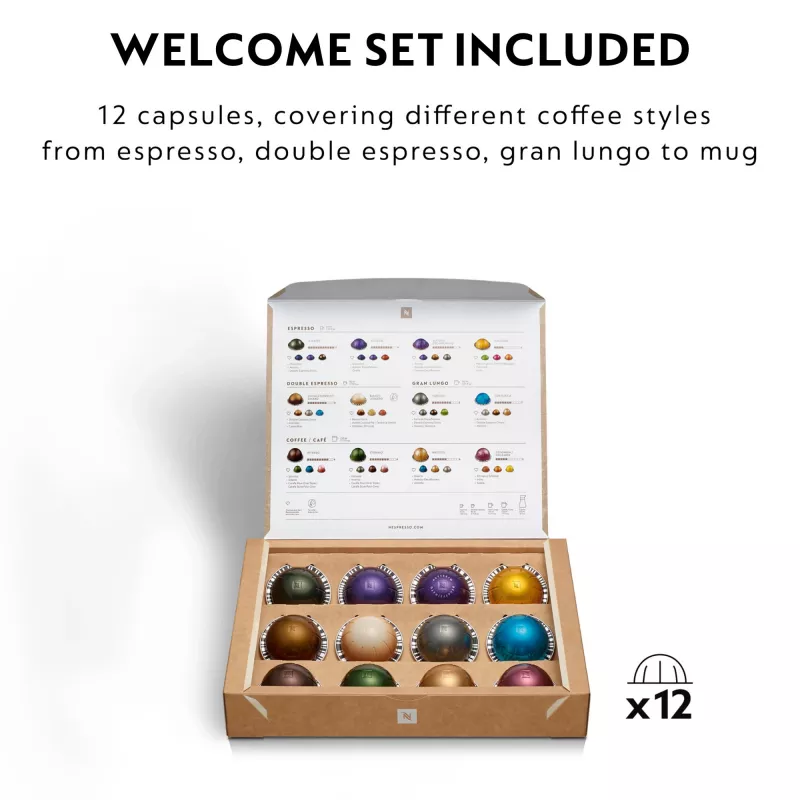 De’Longhi NESPRESSO® Vertuo Pop ENV90.B - Czarny lukrecjowy, Ekspres do kawy na kapsułki, 0,56 L, Kapsułki kawy, 1260 W, Czarny