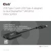 Splitter wideo Club 3D CSV-1478 USB Type-C (z adapterem USB-A) na dwa DisplayPort 4K60Hz, czarny