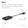 Splitter wideo Club 3D CSV-1478 USB Type-C (z adapterem USB-A) na dwa DisplayPort 4K60Hz, czarny