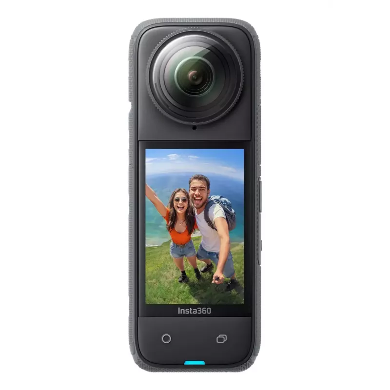 Kamera sportowa Insta360 X4 — 72 MP, 8K (7680×3840) CMOS, matryca 1/2 cala, wbudowany wyświetlacz, Wi‑Fi, 120 kl./s, MicroSD, 602 g, czarny