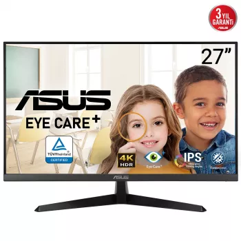 Monitor komputerowy ASUS VY27UQ 68,6 cm (27 cali) 3840 x 2160 pikseli 4K Ultra HD LCD Czarny