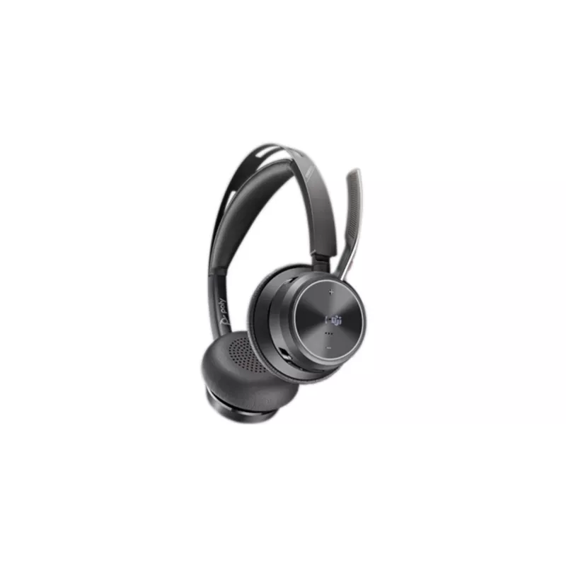 HP Poly Voyager Focus 2 Microsoft Teams Certified USB-C-C Headset +USB-C/A Adapter +Charging Stand