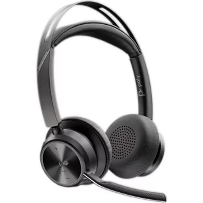 HP Poly Voyager Focus 2 Microsoft Teams Certified USB-C-C Headset +USB-C/A Adapter +Charging Stand