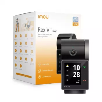 Kamera IP IMOU Rex VT Pro — wewnętrzna, stołowa, 2880×1620, 3.6mm, 8× zoom cyfrowy, 87°×48° kąt widzenia, wyświetlacz 2.4 cala