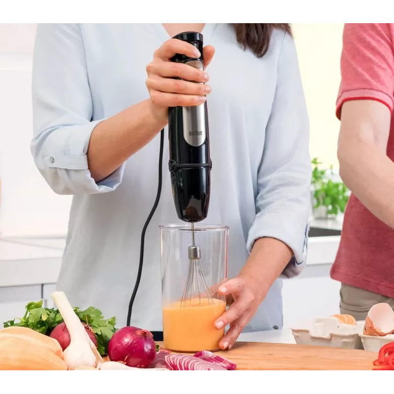 Braun MQ 7035X 0.6 L Blender ręczny 1000 W Czarny, Stal satynowana