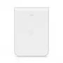 Access Point UBIQUITI U7 Pro Wall — Montowany na ścianie punkt dostępowy Wi‑Fi 7, 2,4/5/6 GHz, 6 strumieni przestrzennych, LAN 2500 Mbps, PoE (44–57 V), wewnętrzny, biały