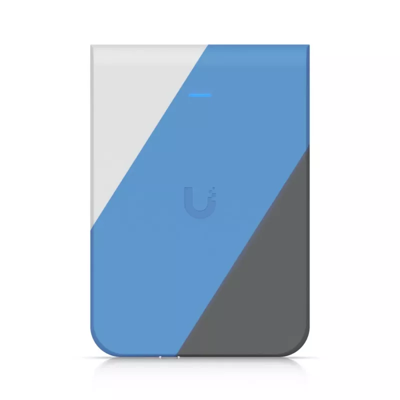 Access Point UBIQUITI U7 Pro Wall — Montowany na ścianie punkt dostępowy Wi‑Fi 7, 2,4/5/6 GHz, 6 strumieni przestrzennych, LAN 2500 Mbps, PoE (44–57 V), wewnętrzny, biały