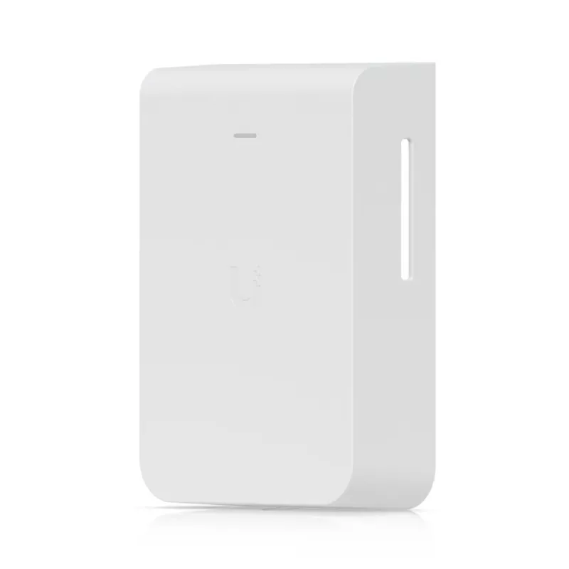 Access Point UBIQUITI U7 Pro Wall — Montowany na ścianie punkt dostępowy Wi‑Fi 7, 2,4/5/6 GHz, 6 strumieni przestrzennych, LAN 2500 Mbps, PoE (44–57 V), wewnętrzny, biały