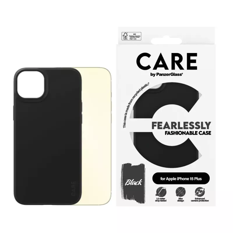 Cover PanzerGlass CARE by modne etui Czarny iPhone 15 Plus Transparent