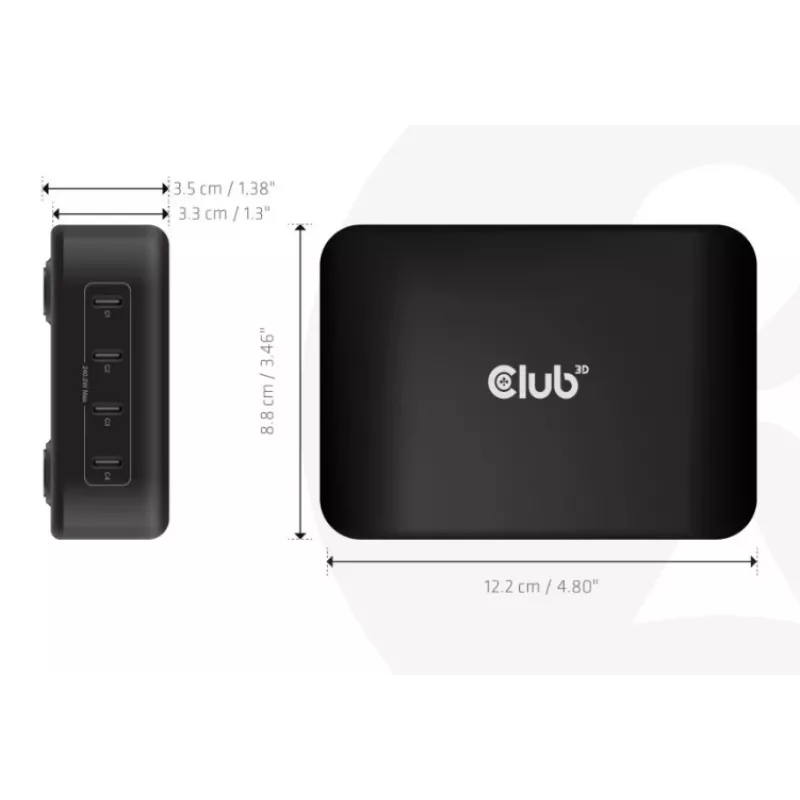 Ładowarka do urządzeń mobilnych CLUB3D CAC-1918 Uniwersalna Czarna AC 4 porty USB Type-C