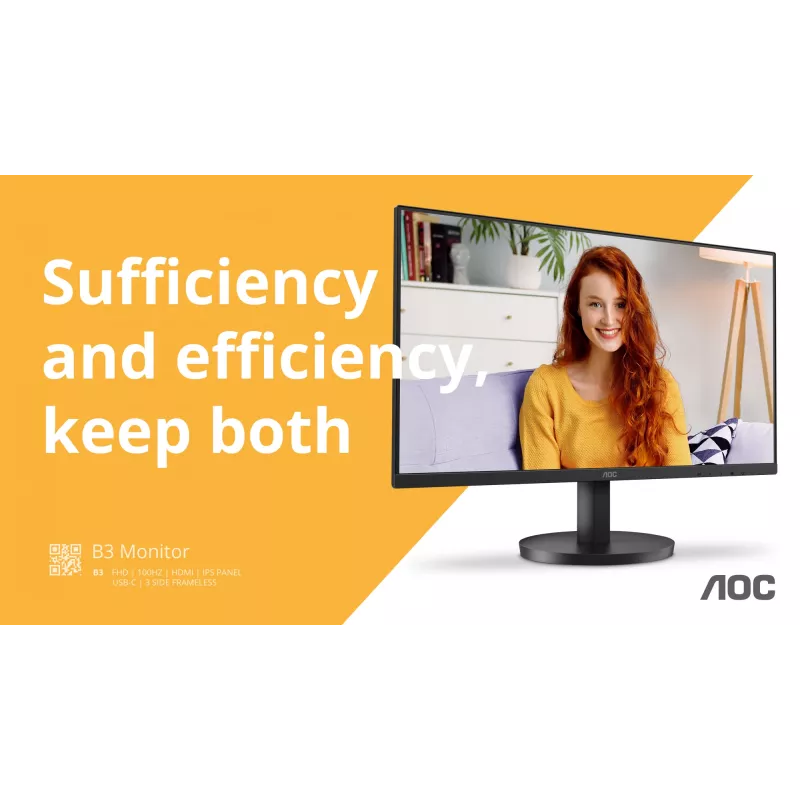 Monitor komputerowy AOC B3 U27B3M 68,6 cm (27 cali) 3840 x 2160 pikseli 4K Ultra HD LCD Czarny