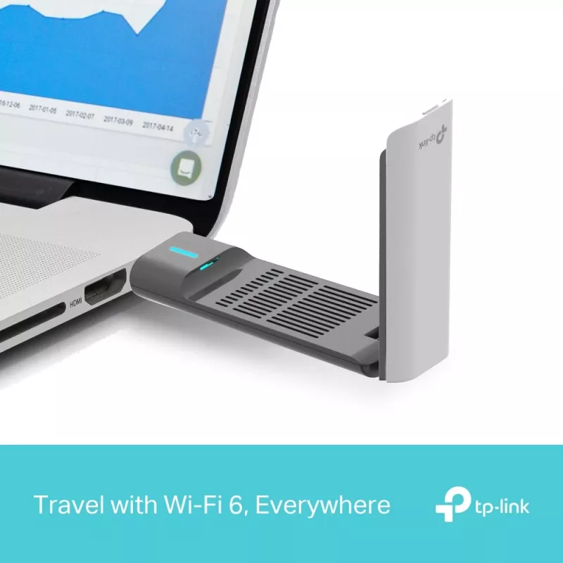 Bezprzewodowy adapter USB TP-Link Archer AX3000 (Archer TX50UH) – dwupasmowe Wi‑Fi 6, USB 3.2 Gen1, do 3000 Mbps, antena wewnętrzna, Windows 11