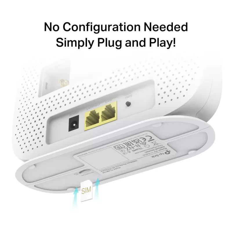 Router TP-Link 300 Mbps Wireless N 4G LTE, Wi-Fi 4 (802.11n), jednopasmowy (2,4 GHz), Ethernet LAN, 4G, biały, router biurkowy