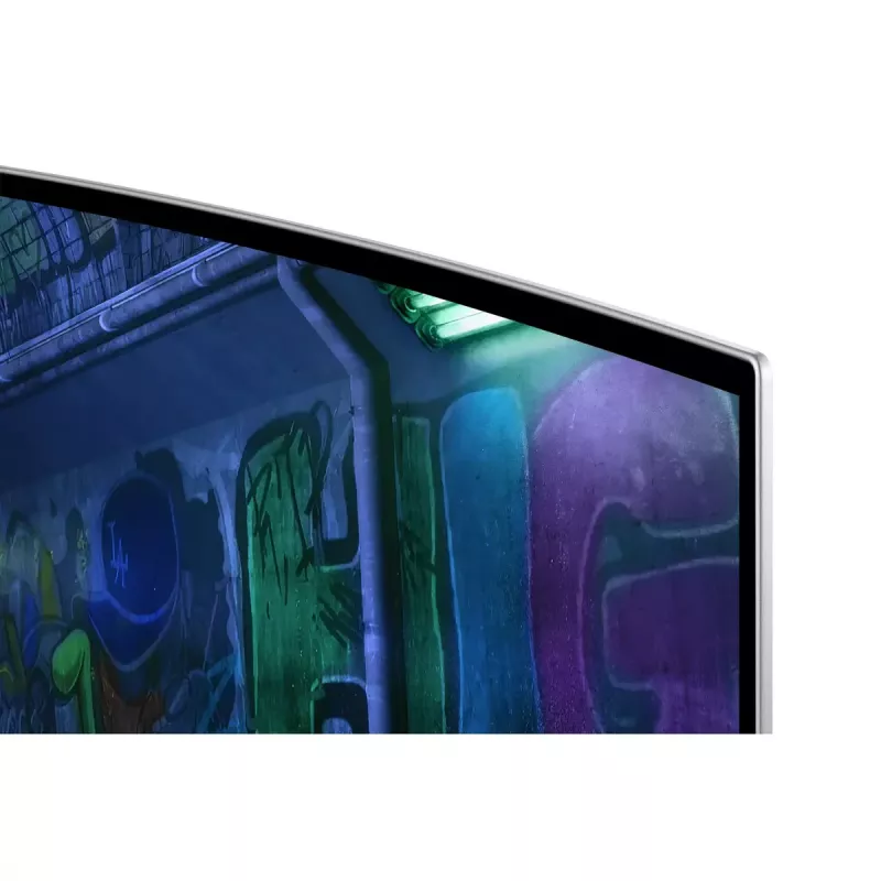 49-calowy zakrzywiony monitor OLED Samsung S49DG934SU — 5120×1440 Dual QHD, 32:9, 0,03 ms, koncentrator USB, VESA, regulacja wysokości, srebrny