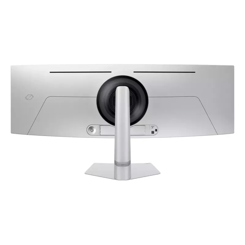 49-calowy zakrzywiony monitor OLED Samsung S49DG934SU — 5120×1440 Dual QHD, 32:9, 0,03 ms, koncentrator USB, VESA, regulacja wysokości, srebrny