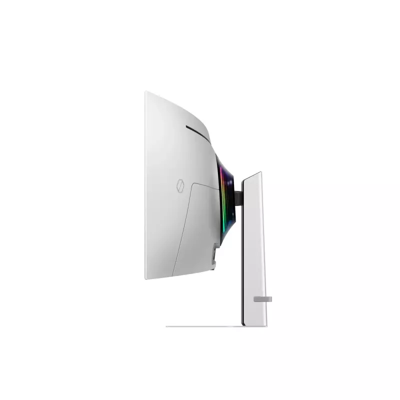 49-calowy zakrzywiony monitor OLED Samsung S49DG934SU — 5120×1440 Dual QHD, 32:9, 0,03 ms, koncentrator USB, VESA, regulacja wysokości, srebrny