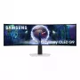 49-calowy zakrzywiony monitor OLED Samsung S49DG934SU — 5120×1440 Dual QHD, 32:9, 0,03 ms, koncentrator USB, VESA, regulacja wysokości, srebrny