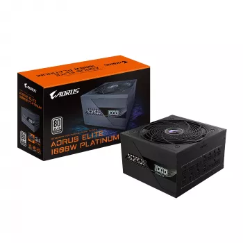 Zasilacz GIGABYTE AORUS ELITE P1000W ICE - PCIe 5.0, 80 PLUS Platinum, w pełni modułowa konstrukcja, wentylator 120 mm, zgodny z ATX 3.0, wtyczka EU