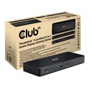 CLUB3D CSV-1583 dok/port replikator do laptopa Przewodowy Thunderbolt 4 Czarny