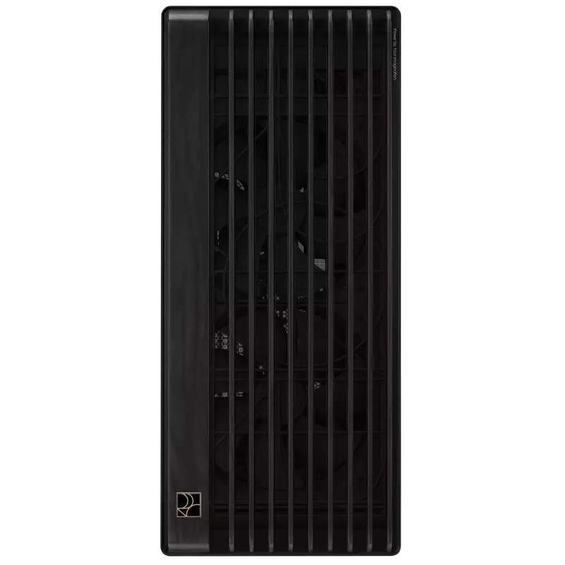 Obudowa PC ASUS ProArt PA602 Wood Edition Midi Tower Czarna — Drewno, obsługa ATX/EATX, Szkło hartowane, 4×3,5 cala / 8×2,5 cala, GPU do 450 mm