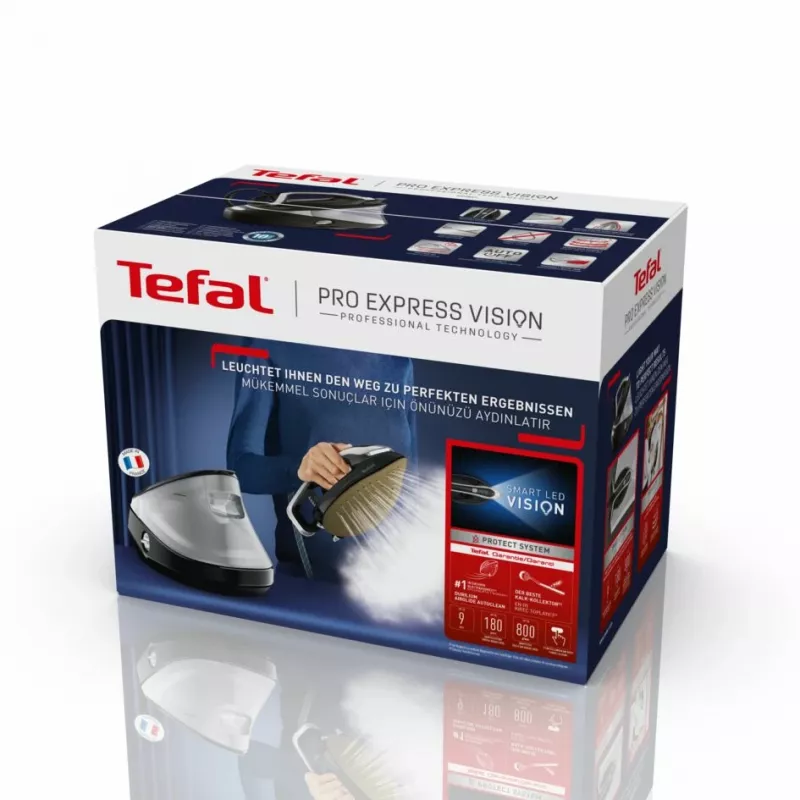 Tefal Pro Express Vision GV9821 3000 W 1.2 L Durilium AirGlide Autoclean stopa czarna, srebrna