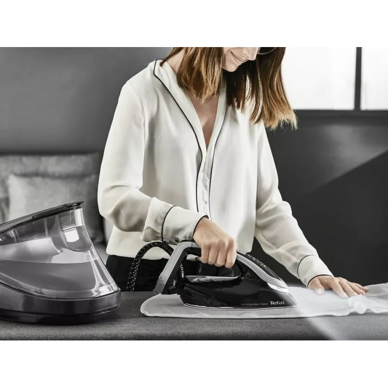 Tefal Pro Express Vision GV9821 3000 W 1.2 L Durilium AirGlide Autoclean stopa czarna, srebrna