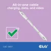 Kabel USB C CLUB3D CAC-3001 2m USB4 Gen 3x2 biały