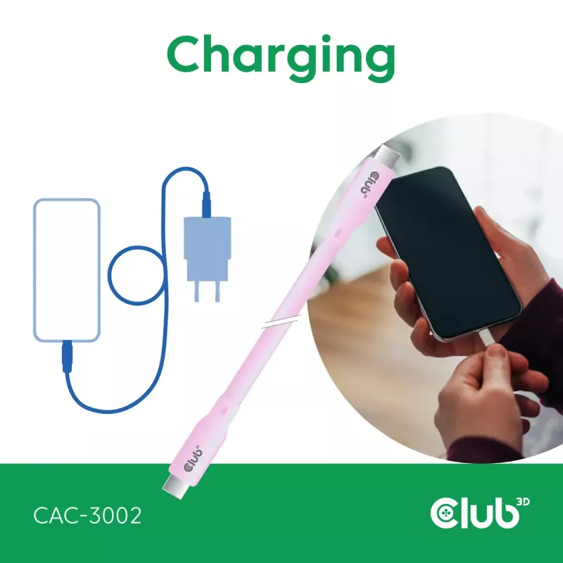 Kabel USB C CLUB3D CAC-3002 2m USB4 Gen 3x2 Różowy