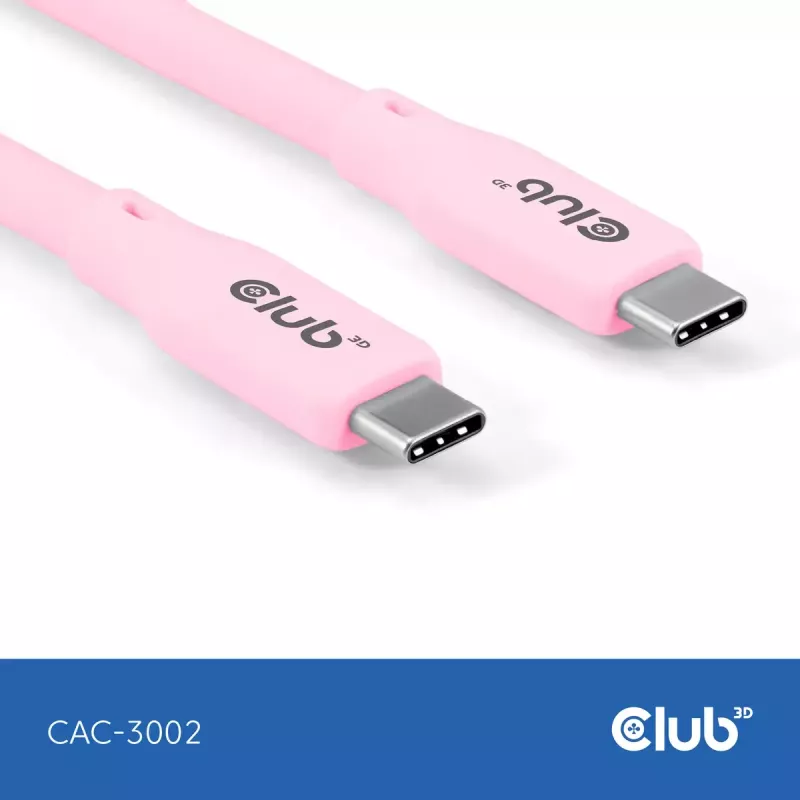 Kabel USB C CLUB3D CAC-3002 2m USB4 Gen 3x2 Różowy