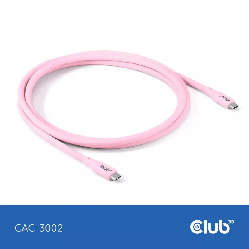 Kabel USB C CLUB3D CAC-3002 2m USB4 Gen 3x2 Różowy