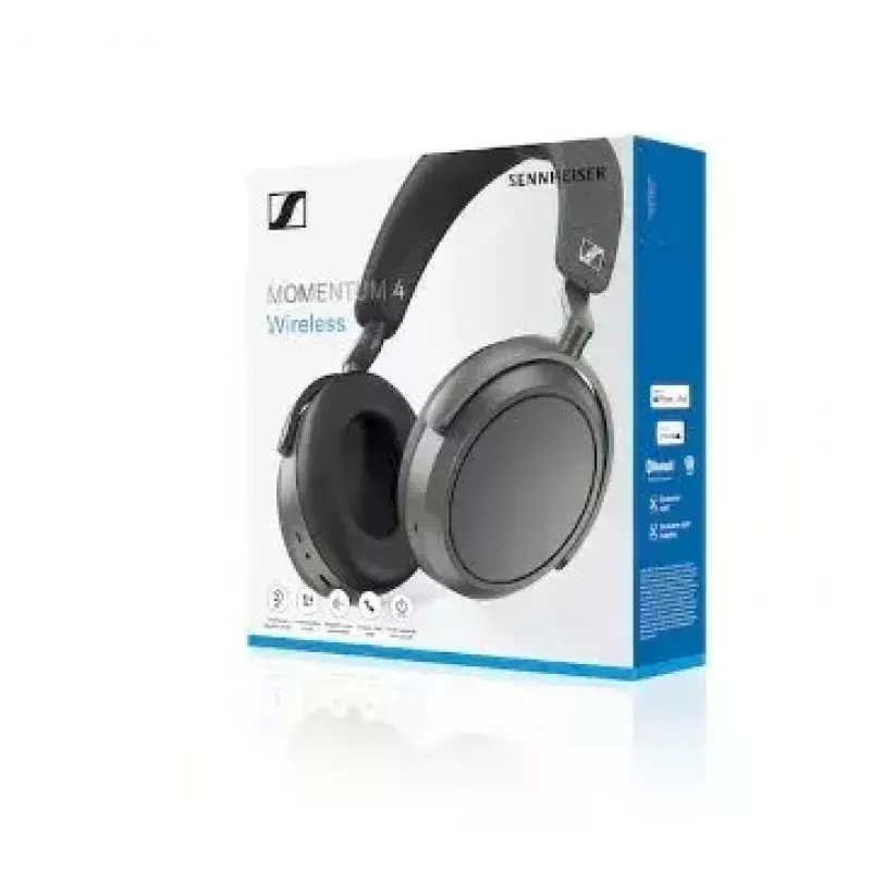 Słuchawki Sennheiser Momentum Wireless — Bluetooth 5.2, bateria 20 h, czerwonyukcja szumów, 6–22000 Hz, grafitowe