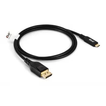 Kabel USB Type-C do DisplayPort 2.1, club 3d CAC-1559, dwukierunkowy, certyfikowany VESA DP80, 1 m