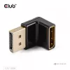 Adapter Club 3D DisplayPort męski na DisplayPort 1.4 żeński 90° kątowy, obsługuje 4K@120Hz