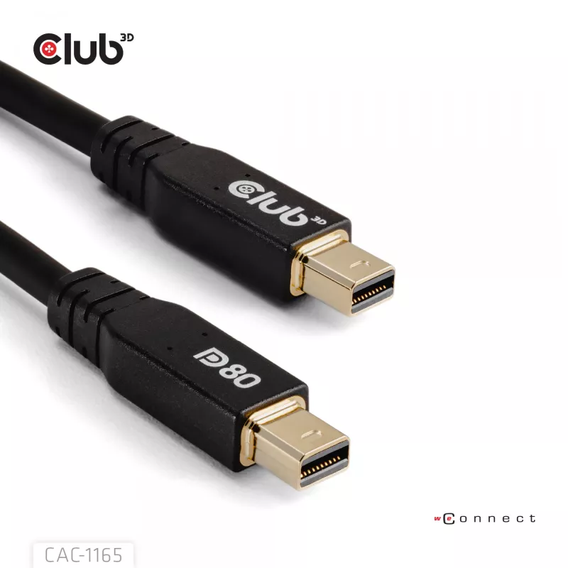 CLUB3D MiniDisplayPort™ na MiniDisplayPort dwukierunkowy kabel VESA DP80 certyfikowany M/M 1m/3,28ft