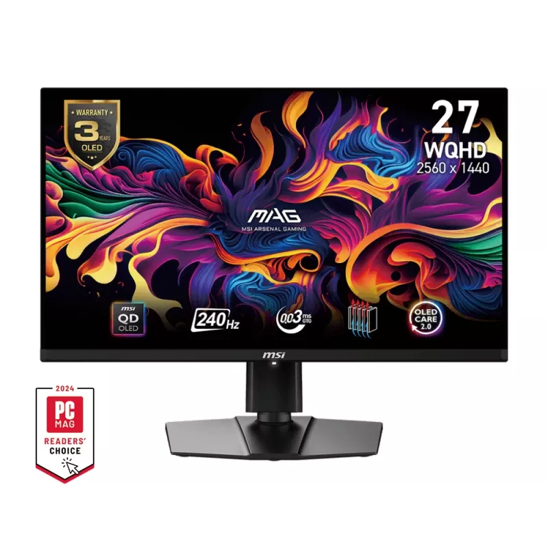 Monitor komputerowy MSI MAG 271QPXDE QD-OLED E2 67,3 cm (26,5 cala) 2560 x 1440 pikseli Wide Quad HD Czarny