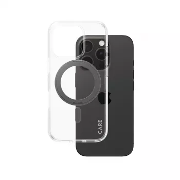 PanzerGlass CARE™ by ® Etui przezroczyste z czarną podstawką i MagSafe iPhone 16 Pro