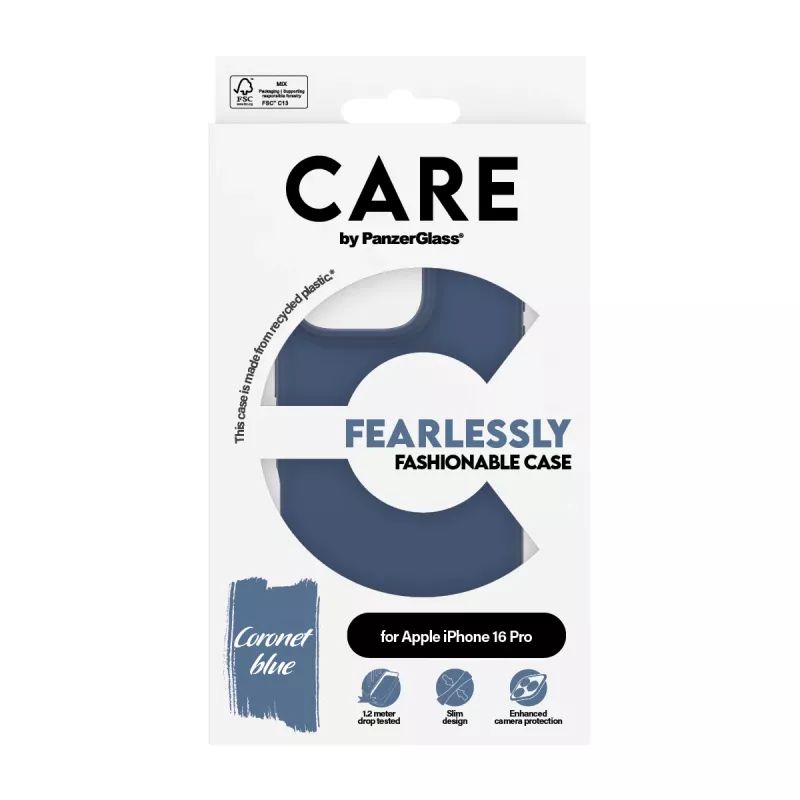 PanzerGlass CARE™ by ® Case niebieski iPhone 16 Pro, Etui, Apple, Apple - iPhone 16 Pro, Niebieski
