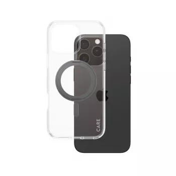 PanzerGlass CARE™ by ® Etui przezroczyste z czarną podstawką i MagSafe iPhone 16 Pro Max