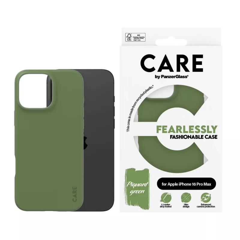 Cover PanzerGlass CARE by ® modne etui zielony iPhone 16 Pro Max