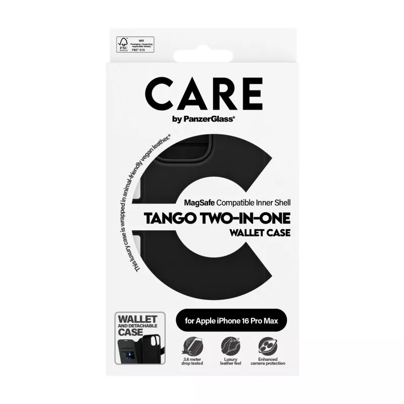 Etui portfelowe PanzerGlass CARE™ by ® Tango 2 w 1 z MagSafe do iPhone 16 Pro Max